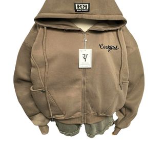 Áo Khoác Dây Kéo Phao logo thêu Coolgirl Form Boxy Cánh Dơi