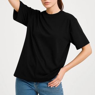 Áo thun nữ tay lỡ TS111 cổ tròn phom rộng, thun poly 4 chiều, vải đẹp dày, thoáng mát.