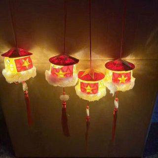Đèn lồng trung thu nón và cờ Việt Nam cực dễ thương size 6