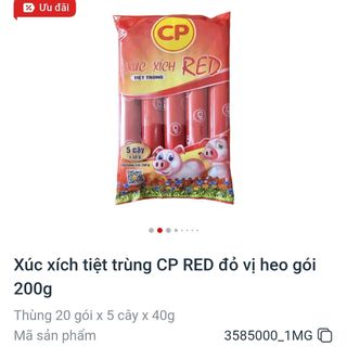 Xúc xích tiệt trùng CP Red đỏ gói 200g