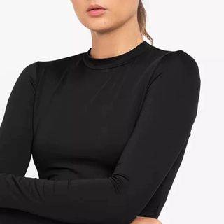 Áo Croptop Nữ CS411 cổ tròn tay dài cao cấp, thun co giãn 4 chiều, vải đẹp dày, thoáng mát.