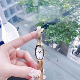 ĐỒNG HỒ NỮ CHÍNH HÃNG FUNMEI F2147 MẶT OVAN DÂY LƯỚI FULLBOX TEM