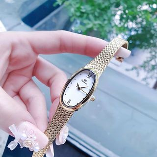 ĐỒNG HỒ NỮ CHÍNH HÃNG FUNMEI F2147 MẶT OVAN DÂY LƯỚI FULLBOX TEM