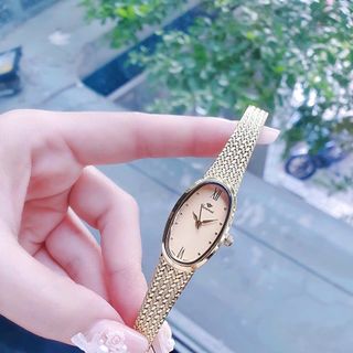 ĐỒNG HỒ NỮ CHÍNH HÃNG FUNMEI F2147 MẶT OVAN DÂY LƯỚI FULLBOX TEM