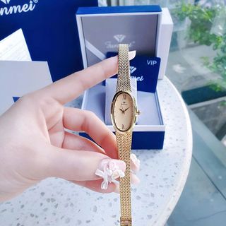 ĐỒNG HỒ NỮ CHÍNH HÃNG FUNMEI F2147 MẶT OVAN DÂY LƯỚI FULLBOX TEM