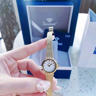 ĐỒNG HỒ NỮ CHÍNH HÃNG VINTAGE FUNMEI F2148 MẶT TRÒN DÂY LƯỚI  FULLBOX TEM