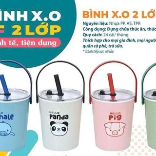 Bình Nhựa XO 2 Lớp (Thùng 24 Cái)
