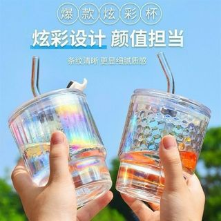 Cốc thủy tinh 7 sắc màu kèm hút (THÙNG 58C)