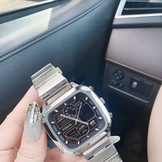 ĐỒNG HỒ NAM CAO CẤP POSSIL MẶT VUÔNG HAI HIỂN THỊ FULLBOX BẠC