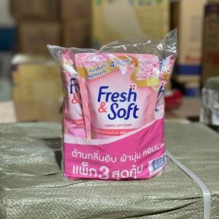 Nước Xả Fresh Soft Thái Lan Màu Hồng (Thùng 24 Túi x 580ml)