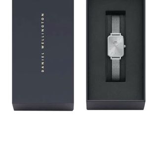 ĐỒNG HỒ NỮ CAO CẤP DANIEL W QUARDO PRESSED DÂY LƯỚI BẠC MẶT XÁM FULLBOX TEM