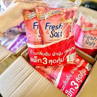 Nước Xả Fresh Soft Thái Lan Màu Đỏ (Thùng 24 Túi x 580ml)