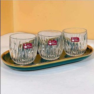 Bộ 6 Cốc Thủy Tinh bí Sọc Trắng 280ml XM21A ( THÙNG 12B )