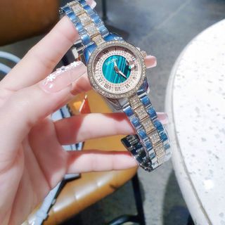 XẢ KHO ĐỒNG HỒ NỮ THỜI TRANG DAVENA MẶT XANH LA MÃ