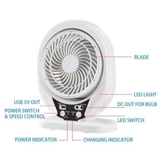 Quạt tích điện năng lượng mặt trời + sạc điện