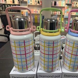 Bình Ly Giữ Nhiệt Inox Quai Xách Caro 1000ml (Thùng 40 Cái)