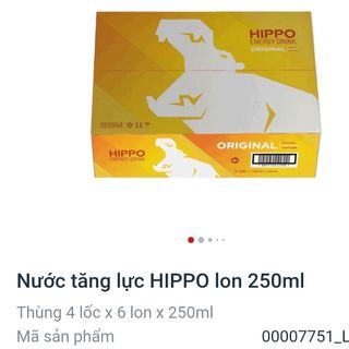 1 thùng Nước tăng lực Hippo lon 250Ml