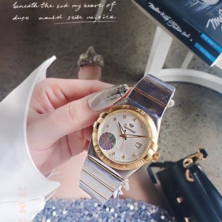ĐỒNG HỒ CHÍNH HÃNG FUNMEI COUPLE FIV DÂY THÉP VÀNG VÀ DEMI FULLBOX TEM