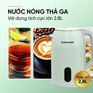 ẤM SIÊU TỐC INOX 2 lỚP 2.8L SUNHOUSE SHD1364