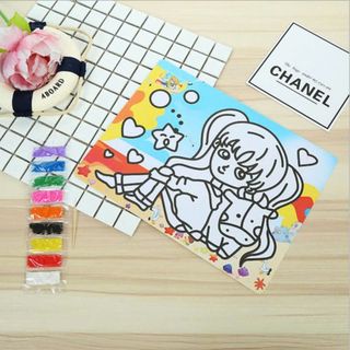 Tranh cát size a4 tặng 9 màu cát luôn