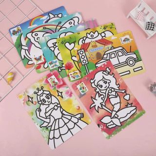 Tranh cát size a4 tặng 9 màu cát luôn