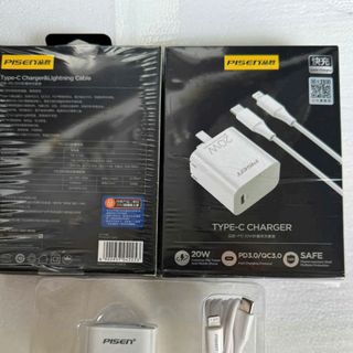 Bộ sạc pisen c140, 20w , cóc chân gập, cáp typec ra lightning giá sỉ