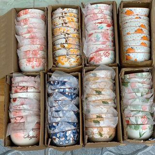 BỘ 10 CHÉN SỨ HOẠ TIẾT 4D CÓ HỘP