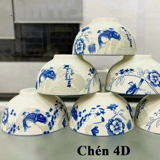 BỘ 10 CHÉN SỨ HOẠ TIẾT 4D CÓ HỘP