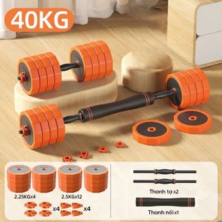 Bộ tạ đa năng tạ tay lắp ghép cao cấp bánh tạ sắt mạ điện - SP122