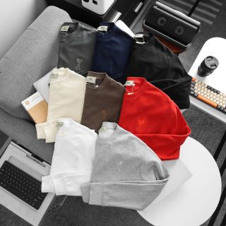 Áo thun dài tay nam. Áo nỉ chân cua cotton 100% chính phẩm dày, mịn, ko xù lông,  Phong cách trẻ trung, cá tính, form unisex nam nữ đều có thể mặc