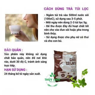 Trà Giảo cổ lam THÁI HƯNG Bịch 100 túi lọc 5g Giảm cân, hạ mỡ máu, hạ đường huyết, ổn định tim mạch