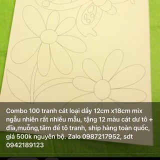 Combo 100 tờ tranh cát tặng cát có rất nhiều mẫu luôn
