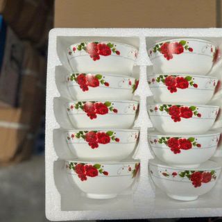 BỘ 10 CHÉN SỨ HỌA TIẾT QUÀ TẶNG FULL BOX