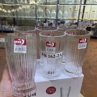 BỘ 6 LY THỦY TINH SỌC 360ML DSKB162- 2A