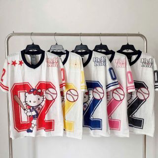 Áo Thun Lưới Mới Về - Đặc Điểm Nổi Bật in Hello Kitty Bóng Chày 02