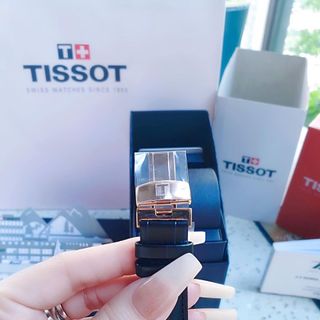 ĐỒNG HỒ NAM SIÊU CẤP TIXOT DÂY DA KÍNH SAPHIRE LỘ MÁY AUTOMATIC MẶT ĐEN VIỀN ĐỒNG