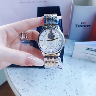 ĐỒNG HỒ NAM SIÊU CẤP TIXOT DÂY THÉP KÍNH SAPHIRE LỘ MÁY AUTOMATIC MÀU BẠC