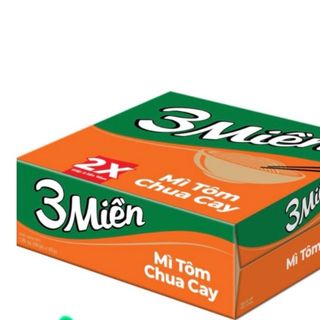 Mì 3 miền tôm chua cay thùng 30 gói x 65gr/gói