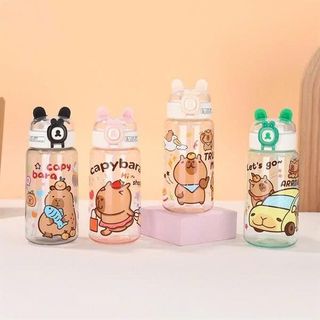 Bình Ly Nhựa Trong Suốt Capybara 500ml (Thùng 100 Cái)