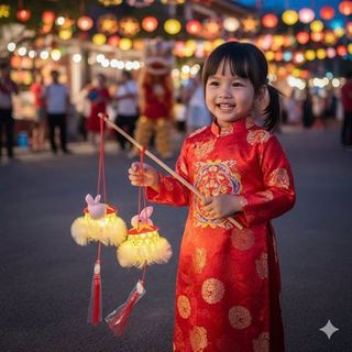 Đèn Trung Thu Rọ Nhựa – Mẫu Thỏ Kèm Nón Lá, Ngôi Sao