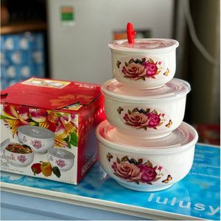BỘ 3 THỐ SỨ CAO CẤP CÓ NẮP
