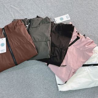 Áo khoác dù nhăn 2 lớp mềm mát có nón ,túi có nẹp và dây kéo, dây rút lai freesize dưới 60kg