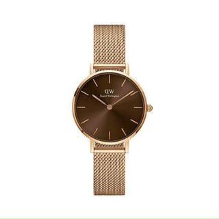 ĐỒNG HỒ NAM NỮ CAO CẤP DANIEL W PETITE AMBER DÂY LƯỚI NÂU FULLBOX