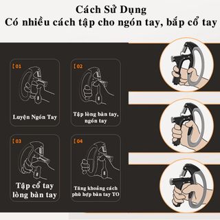 Kìm bóp tay chữ D có bộ đếm số, dụng cụ tập tay tại nhà nam nữ tiện lợi điều chỉnh lực 10 - 100kg - SP082