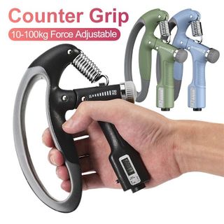 Kìm bóp tay chữ D có bộ đếm số, dụng cụ tập tay tại nhà nam nữ tiện lợi điều chỉnh lực 10 - 100kg - SP082