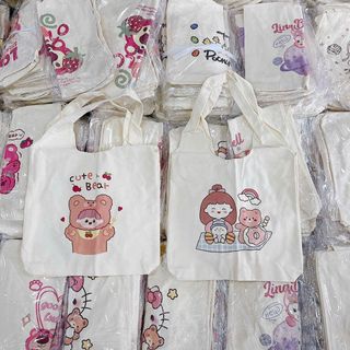 Túi tote bầu vải canvas size A4 33x30x10cm