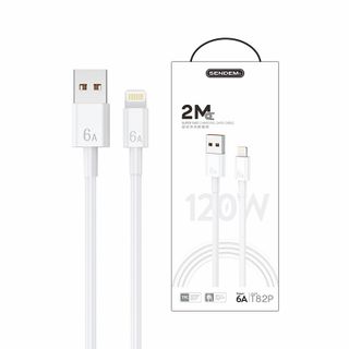 Cáp sạc siêu nhanh Sendem T82P 120W dài 2M Chân IPhone