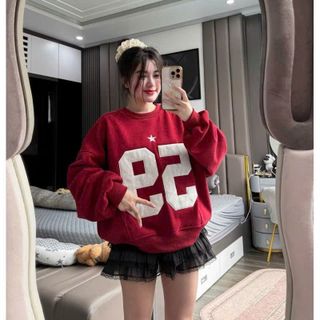 Áo Sweater Thêu Nổi Số 59 - Kiểu Dáng Nối Thân, Vải Dày Mịn