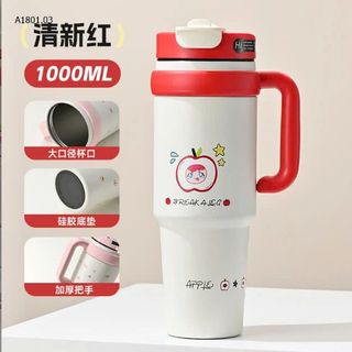 LY GIỮ NHIỆT INOX HOẠ TIẾT HOẠT HÌNH 1000ML