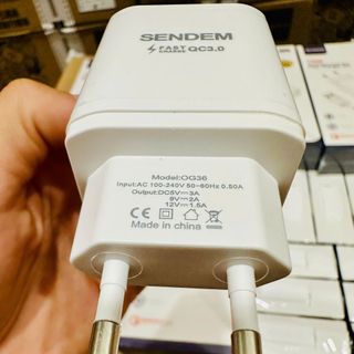 Củ sạc nhanh Sendem OG36 QC3.0 18W chuẩn Châu Âu (Có VAT)
